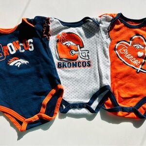 Broncos Baby Onesies Trio